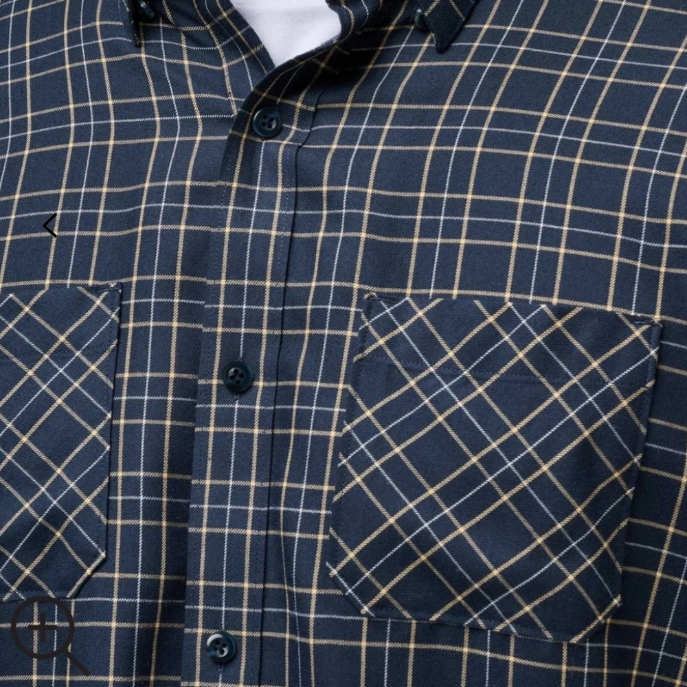 Travis Mathew Long Sleeve Button-up Cloud Flannel: Total Ecipse/Apricot: XXL